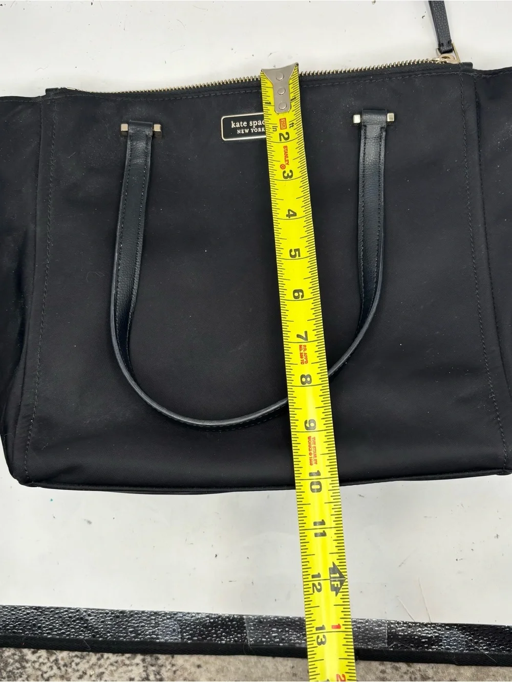 Kate Spade New York Black Nylon Double Zip-Top Shoulder Tote Bag